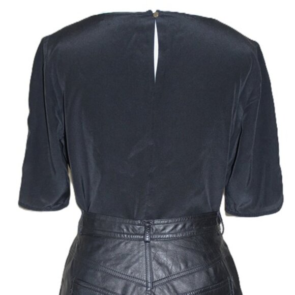 BANANA REPUBLIC 100% Silk Half-Sleeve Blouse in Black - Size S - Picture 14 of 14
